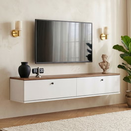 Nordure Ligne 140 - Soporte para TV Pino atlántico y Blanco